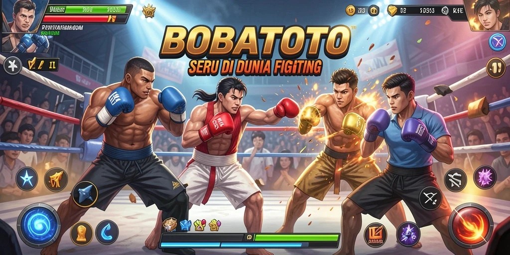 Tampilan gameplay BOBATOTO dengan pertarungan intens.