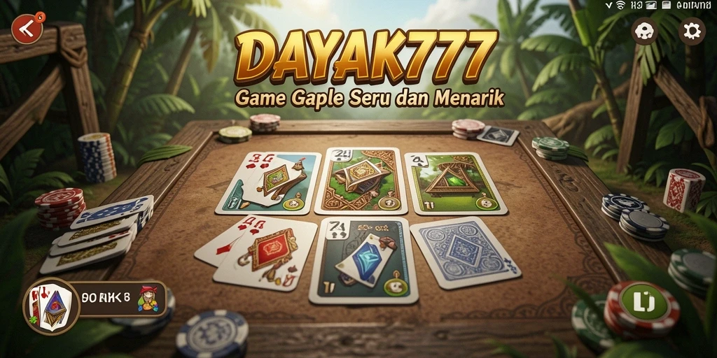 Tampilan seru dari gameplay Gaple di DAYAK777.