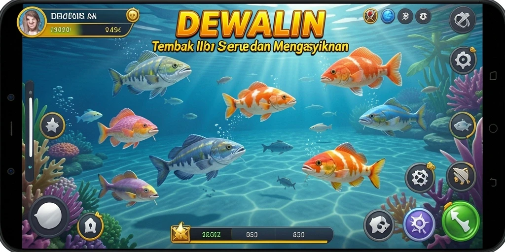 Tampilan menarik dari gameplay Tembak Ikan di DEWALIN.