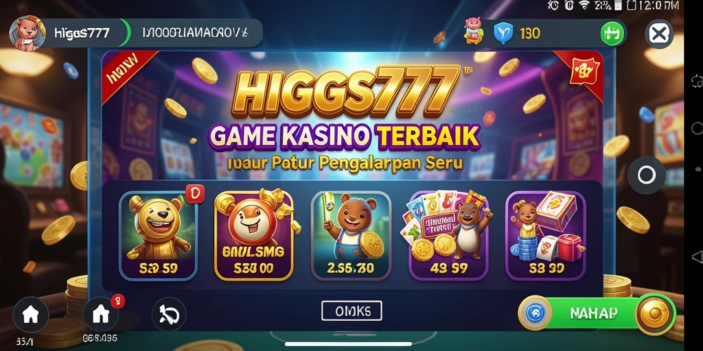 Tampilan permainan Kasino HIGGS777 yang seru dan mengasyikkan.