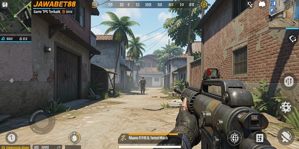 Screenshot gameplay JAWABET88 menampilkan aksi intens TPS dalam grafis menawan.