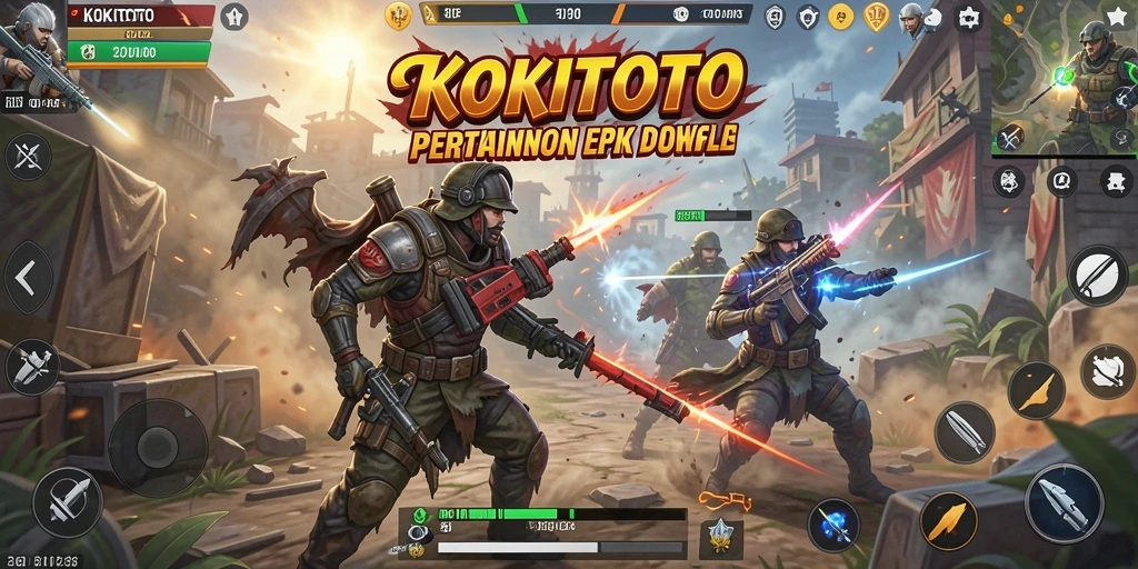 Cuplikan gameplay intens KOKITOTO di arena Battle Royale.