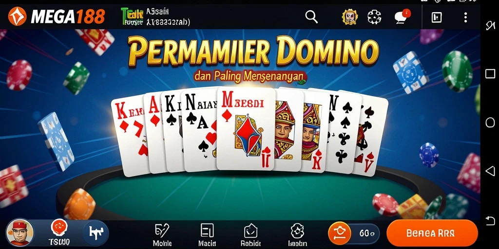 Tampilan gameplay MEGA188 dengan antarmuka domino yang menarik di layar.