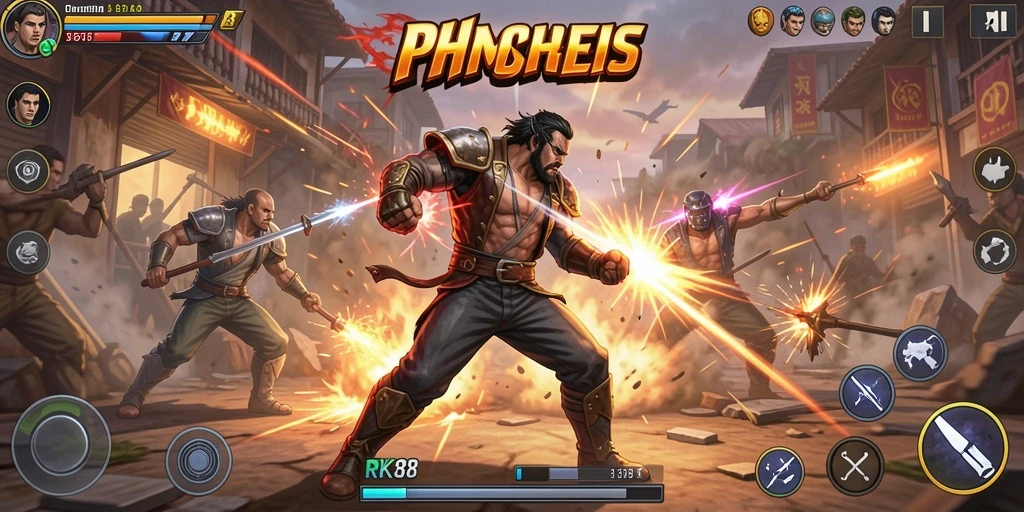 Tampilan gameplay RK88 yang penuh aksi dan seru.