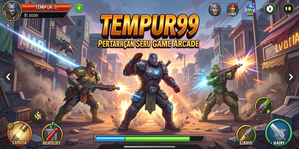 Tampilkan aksi seru dalam permainan Arcade TEMPUR99.